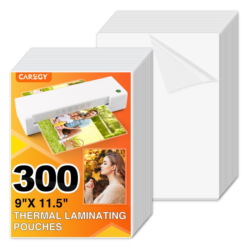 Caregy Thermal Laminating Pouches, 300 Pack Laminating Sheets, 3 Mil, 9 X 11.5 Inches Lamination Sheet Paper For Laminator, Clear, Letter Size, Office And School Supplies - Image 1